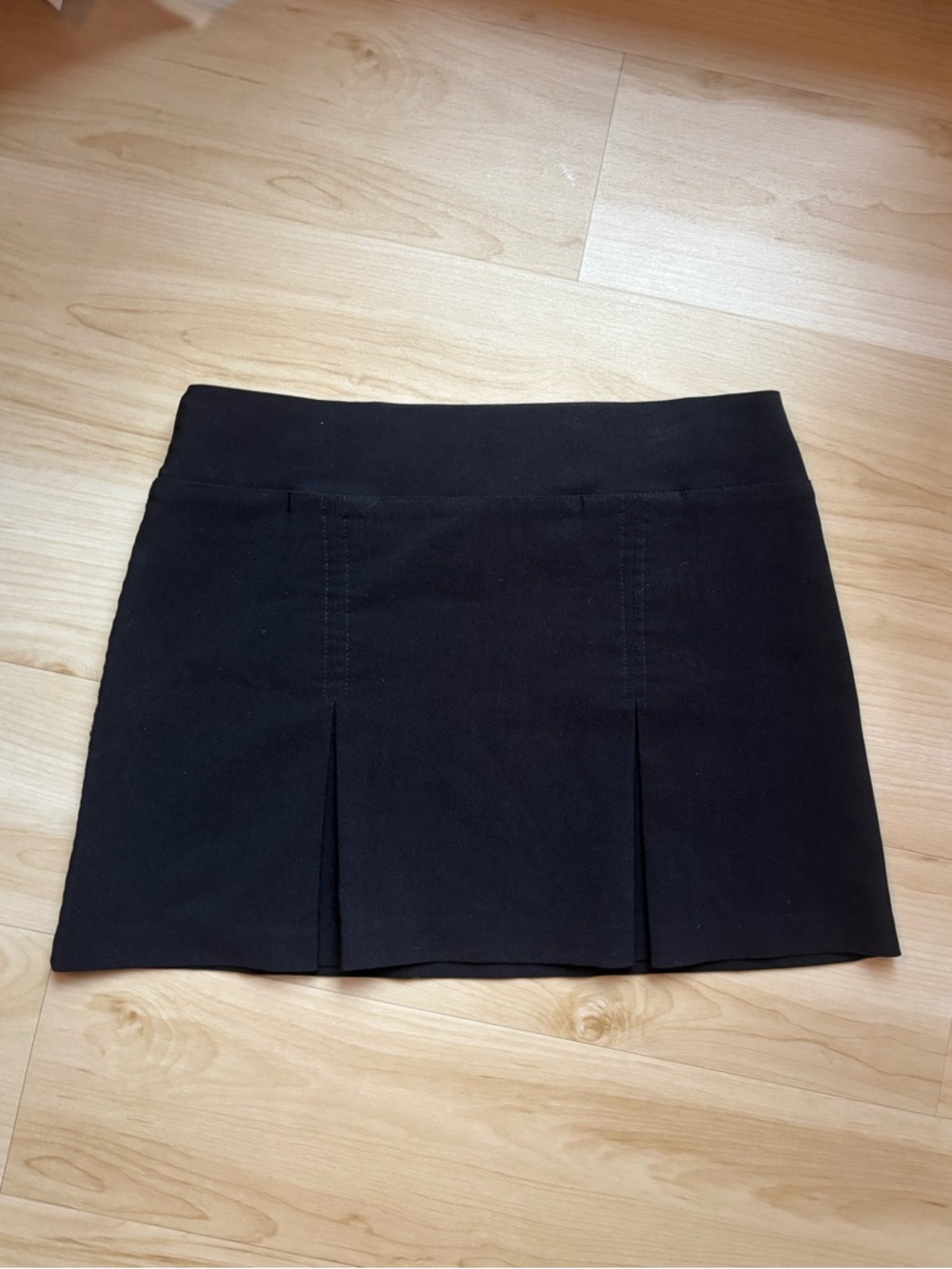 Vintage Subway Black Pleated Mini Skirt - Women